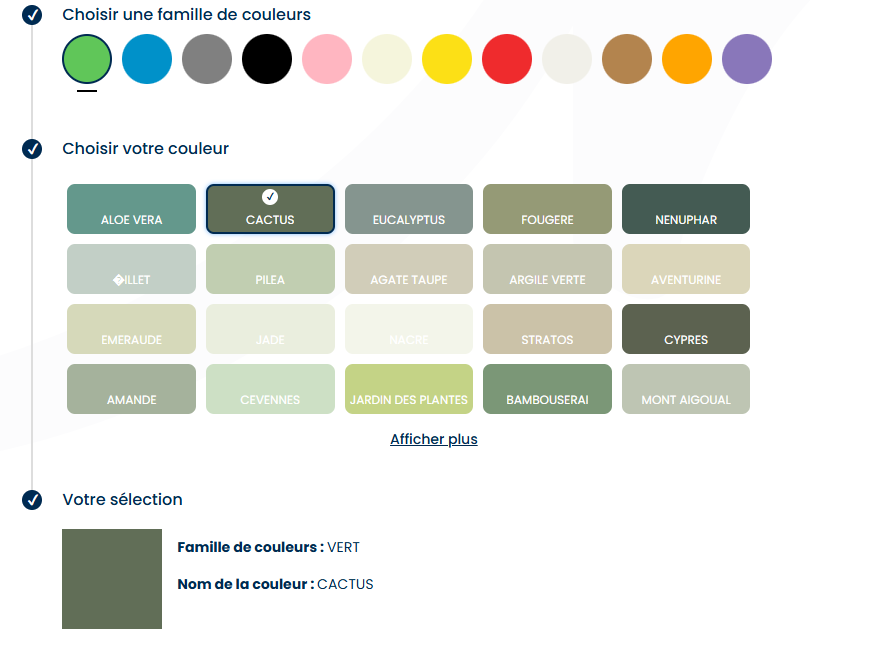 Nuance options display