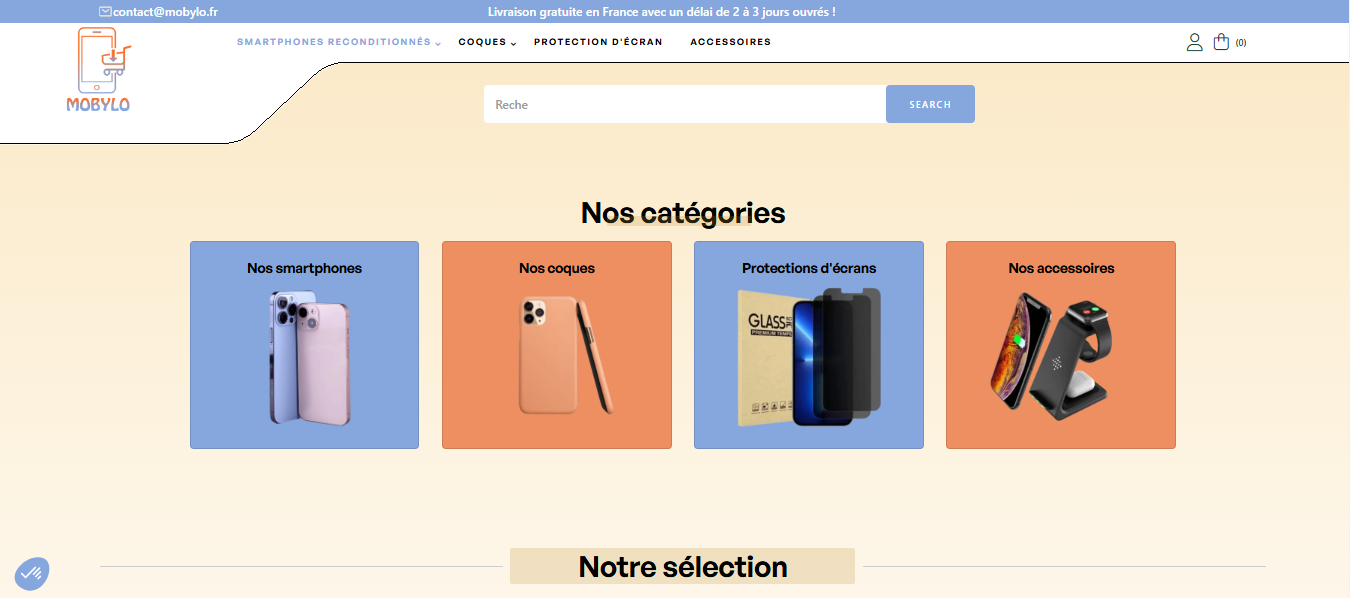 Interface of Mobylo.fr optimization and marketplace integration module